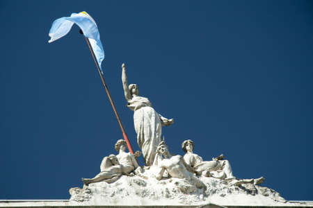 Statues on the top of a building, Microcentro, Buenos Aires, Argentinaのeditorial素材