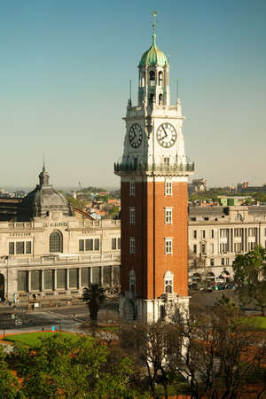 High angle view of Torre Monumental, Plaza Libertador General San Martin, Retiro, Buenos Aires, Argentinaのeditorial素材