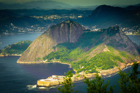 High angle view of a coastline, Niteroi, Rio De Janeiro, Brazil