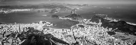 Buildings at the waterfront, Guanabara Bay, Rio De Janeiro, Brazilの写真素材