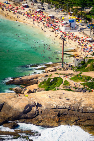 Aerial view of Ipanema Beach, Rio De Janeiro, Brazilの写真素材