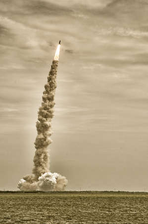 Launch of Atlantis-STS-135 at NASA Kennedy Space Center, Florida, USAのeditorial素材