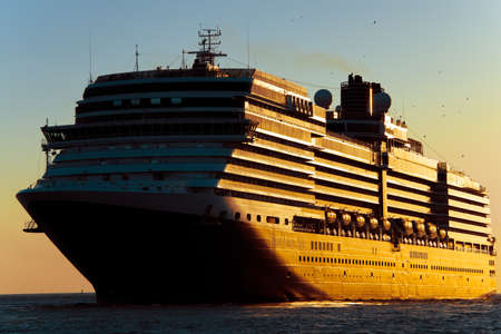 Cruise ship in the oceanの写真素材