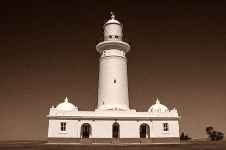 Facade of a white building, Sydney, New South Wales, Australiaのeditorial素材