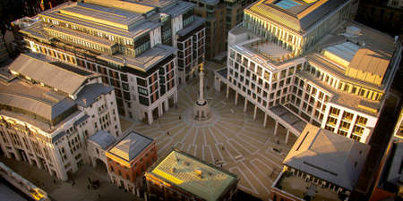 Aerial view of buildings at Paternoster Square, London, Englandのeditorial素材