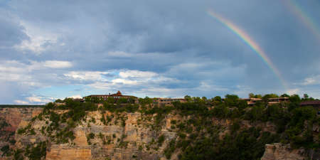Rainbow over a canyon, Grand Canyon, Grand Canyon National Park, Arizona, USAの写真素材