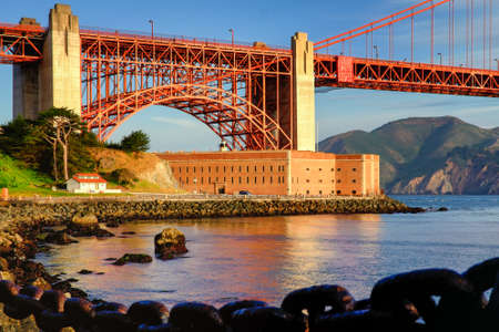 View of the Golden Gate Bridge, San Francisco, California, USAの写真素材