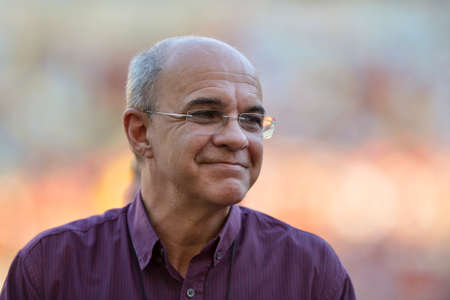Rio, Brazil - october 28, 2017: Eduardo Bandeira de Mello Flamengo President in match between Flamengo and  Vasco by the Brazilian championship in Maracana Stadiumのeditorial素材