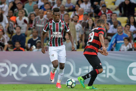 Rio, Brazil - jun 03, 2017: Leo player in match between Fluminense and Vitoria by the Brazilian championship in Maracana Stadiumのeditorial素材