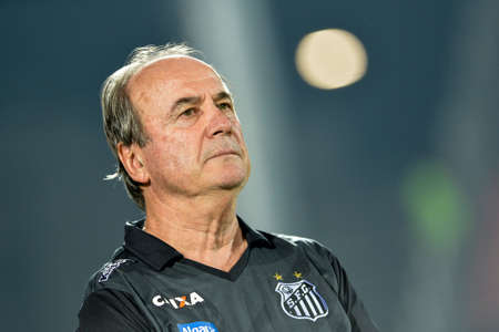 Rio, Brazil - jun 28, 2017: Levir Culpi coach in match between Flamengo and  Santos by the Brasil Cup in Ilha do Urubu Stadiumのeditorial素材