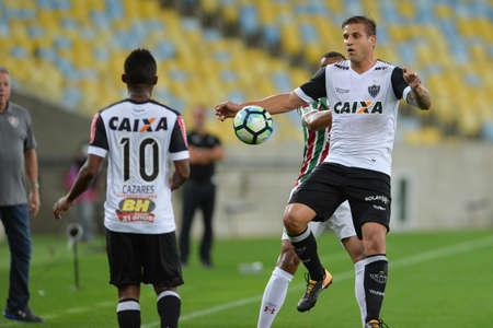 Rio, Brazil - august 21, 2017: Rafael Moura player in match between Fluminense and  Atletico-MG by the Brazilian championship in Maracana Stadiumのeditorial素材