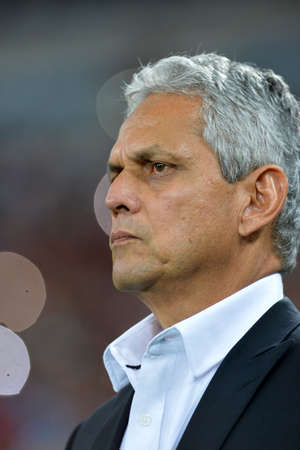 Rio, Brazil - august 23, 2017: Reinaldo Rueda coach in match between Flamengo and  Botafogo by the Brazil Cup in Maracana Stadiumのeditorial素材