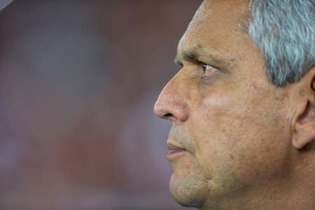 Rio, Brazil - august 23, 2017: Reinaldo Rueda coach in match between Flamengo and  Botafogo by the Brazil Cup in Maracana Stadiumのeditorial素材