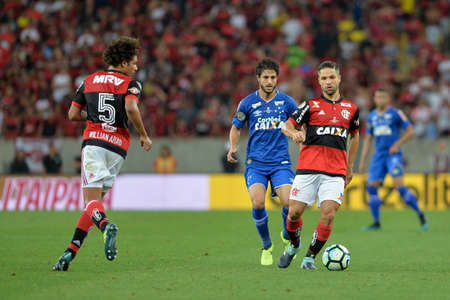 Rio, Brazil - september 07, 2017: Diego player in match between Flamengo and  Cruzeiro by the Brazil cup in Maracana Stadiumのeditorial素材