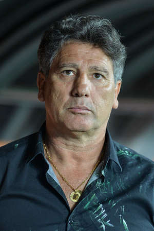 Rio, Brazil - september 13, 2017: Renato Gaucho coach player in match between Botafogo and  Gremio by the Libertadores Cup 2017 in Nilton Santos Stadiumのeditorial素材