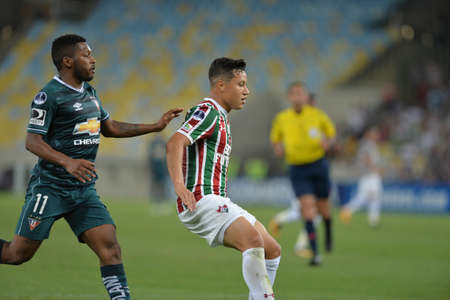 Rio, Brazil - september 14, 2017:player in match between Fluminense and  LDU by the Sulamericana Cup 2017 in Maracana Stadiumのeditorial素材
