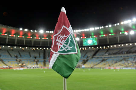 Rio, Brazil - august 05, 2017: corner flag in match between Fluminense and  Atletico-GO by the Brazilian championship in Maracana Stadiumのeditorial素材