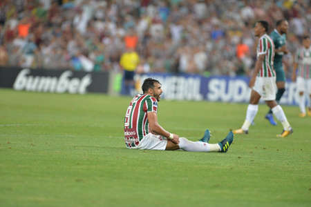 Rio, Brazil - september 14, 2017: Henrique Dourado player in match between Fluminense and  LDU by the Sulamericana Cup 2017 in Maracana Stadiumのeditorial素材
