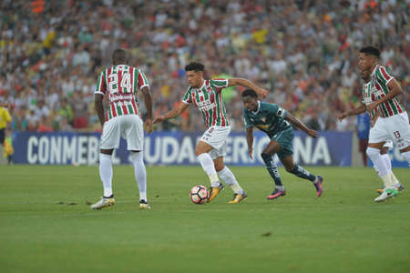 Rio, Brazil - september 14, 2017: Douglas player in match between Fluminense and  LDU by the Sulamericana Cup 2017 in Maracana Stadiumのeditorial素材