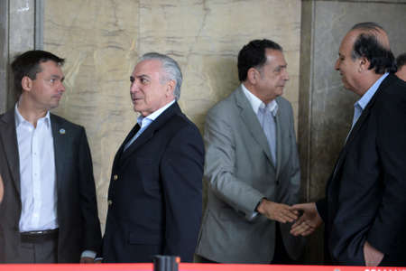 Rio de Janeiro, Brazil - july 31, 2016:  President Michel Temer during a briefing on the performance of the Armed Forces of the State of Rio de Janeiroのeditorial素材