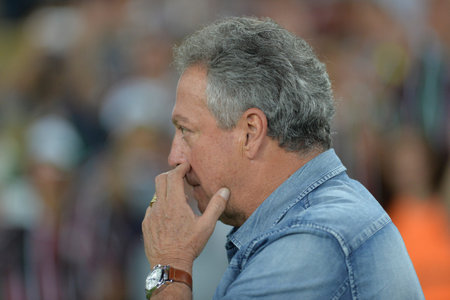 Rio, Brazil - september 14, 2017: Coach Abel Braga in match between Fluminense and  LDU by the Sulamericana Cup 2017 in Maracana Stadiumのeditorial素材