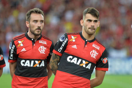 Rio, Brazil - november 23, 2017: Felipe Vizeu player in match between Flamengo and Junior de Barranquilla by the Brazilian championship in Maracana Stadiumのeditorial素材