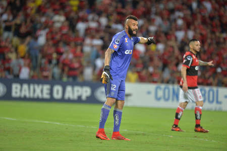 Rio, Brazil - november 23, 2017: Muralha goal keeper in match between Flamengo and Junior de Barranquilla by the Brazilian championship in Maracana Stadiumのeditorial素材