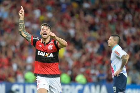 Rio, Brazil - november 23, 2017: Felipe Vizeu player in match between Flamengo and Junior de Barranquilla by the Brazilian championship in Maracana Stadiumのeditorial素材