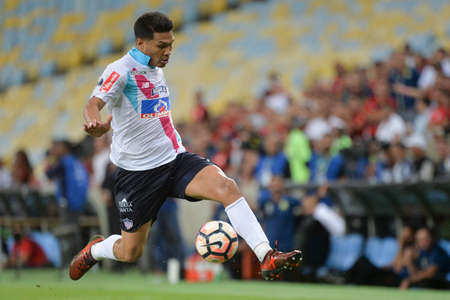 Rio, Brazil - november 23, 2017: Teofilo Gutierrez player in match between Flamengo and Junior de Barranquilla by the Brazilian championship in Maracana Stadiumのeditorial素材