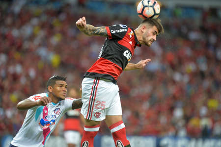 Rio, Brazil - november 23, 2017: Felipe Vizeu player in match between Flamengo and Junior de Barranquilla by the Brazilian championship in Maracana Stadiumのeditorial素材