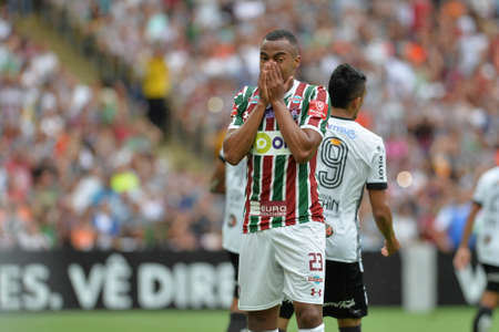 Rio, Brazil - november 20, 2017: Marlon Freitas player in match between Fluminense and  Ponte Preta by the Brazilian championship in Maracana Stadiumのeditorial素材