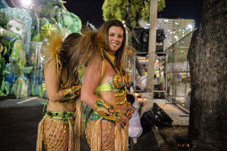 Rio de Janeiro, RJ/Brazil - February 09, 2018: Samba School parade in Sambodromo. Unidos de Bangu...
