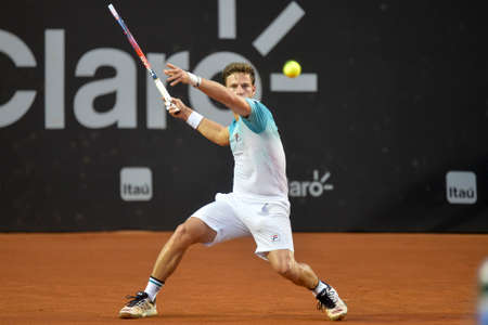 Rio de Janeiro, Brazil - february 24, 2018: Diego SCHWARTZMAN (ARG) [6] during Rio Open 2018 held at the Jockey Club Brasileiro.のeditorial素材