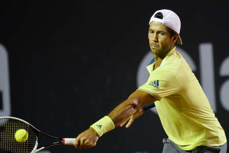 Rio de Janeiro, Brazil - february 24, 2018: Fernando VERDASCO (ESP) [8] during Rio Open 2018 held at the Jockey Club Brasileiro.のeditorial素材
