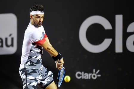 Rio de Janeiro, Brazil - february 24, 2018: Fabio FOGNINI (ITA) [5] during Rio Open 2018 held at the Jockey Club Brasileiro.のeditorial素材