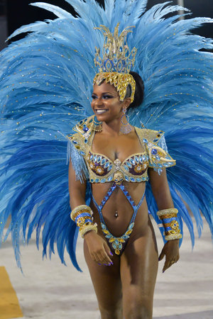 Rio de Janeiro, RJ/Brazil - february 09, 2018: Samba School parade in Sambodromo. Academicos do...