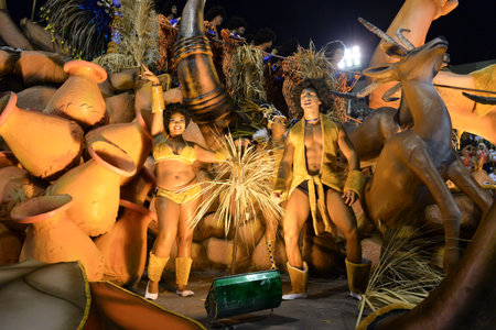 Rio de Janeiro, RJ/Brazil - february 09, 2018: Samba School parade in Sambodromo. Academicos do...