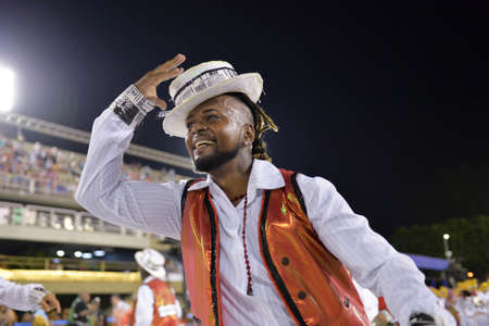 Rio de Janeiro, RJ/Brazil - february 09, 2018: Samba School parade in Sambodromo. Unidos do Porto da Pedra during festival at Marques de Sapucai Street.のeditorial素材