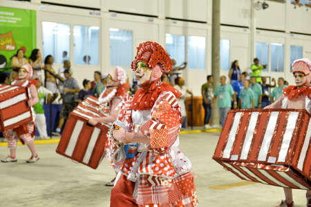 Rio, Brazil - february 09, 2018: Samba School parade in Sambodromo. Estacio during parade of the carioca carnival in the Marques de Sapucaiのeditorial素材