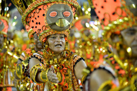 Rio, Brazil - february 09, 2018: Samba School parade in Sambodromo. Estacio during parade of the carioca carnival in the Marques de Sapucaiのeditorial素材