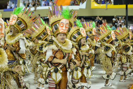 Rio, Brazil - february 09, 2018: Samba School parade in Sambodromo. Estacio during parade of the carioca carnival in the Marques de Sapucaiのeditorial素材