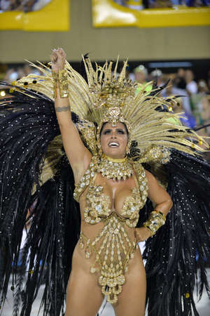 Rio, Brazil - february 09, 2018: Samba School parade in Sambodromo. Estacio during parade of the carioca carnival in the Marques de Sapucaiのeditorial素材