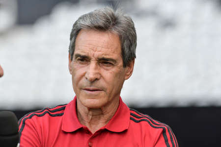 Rio, Brazil - march 03, 2018: Carpegiani coach in match between Flamengo and Botafogo by the Carioca Championship in Nilton Santos Stadiumのeditorial素材