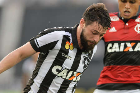 Rio, Brazil - march 03, 2018: xxxxxxx player in match between Flamengo and Botafogo by the Carioca Championship in Nilton Santos Stadiumのeditorial素材