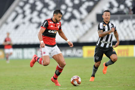 Rio, Brazil - march 03, 2018: Henrique Dourado player in match between Flamengo and Botafogo by the Carioca Championship in Nilton Santos Stadiumのeditorial素材
