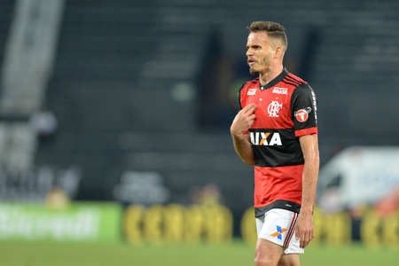 Rio, Brazil - march 03, 2018: Rene player in match between Flamengo and Botafogo by the Carioca Championship in Nilton Santos Stadiumのeditorial素材