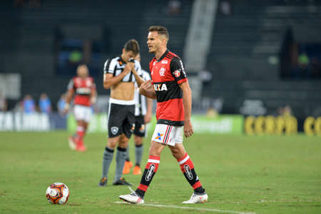 Rio, Brazil - march 03, 2018: Rene player in match between Flamengo and Botafogo by the Carioca Championship in Nilton Santos Stadiumのeditorial素材