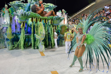 Rio de Janeiro, RJ/Brazil - february 09, 2018: Samba School parade in Sambodromo. Imperio da Tijuca...