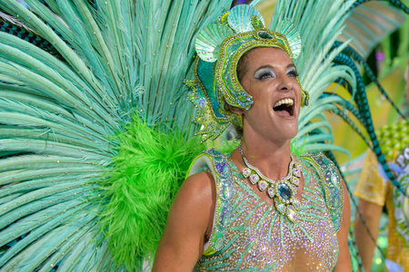 Rio de Janeiro, RJ/Brazil - february 09, 2018: Samba School parade in Sambodromo. Imperio da Tijuca...