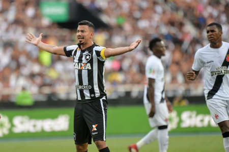 Rio, Brazil - april 01, 2018: Rodrigo Lindoso player in match between Botafogo and Vasco by the Carioca Championship in Nilton Santos Stadiumのeditorial素材
